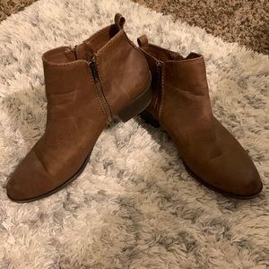 Brown Leather Ankle Booties